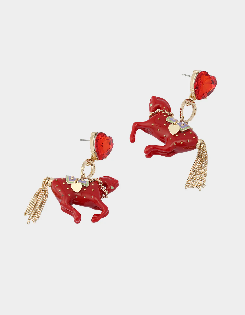 YEAR OF THE HORSE DROP EARRINGS RED