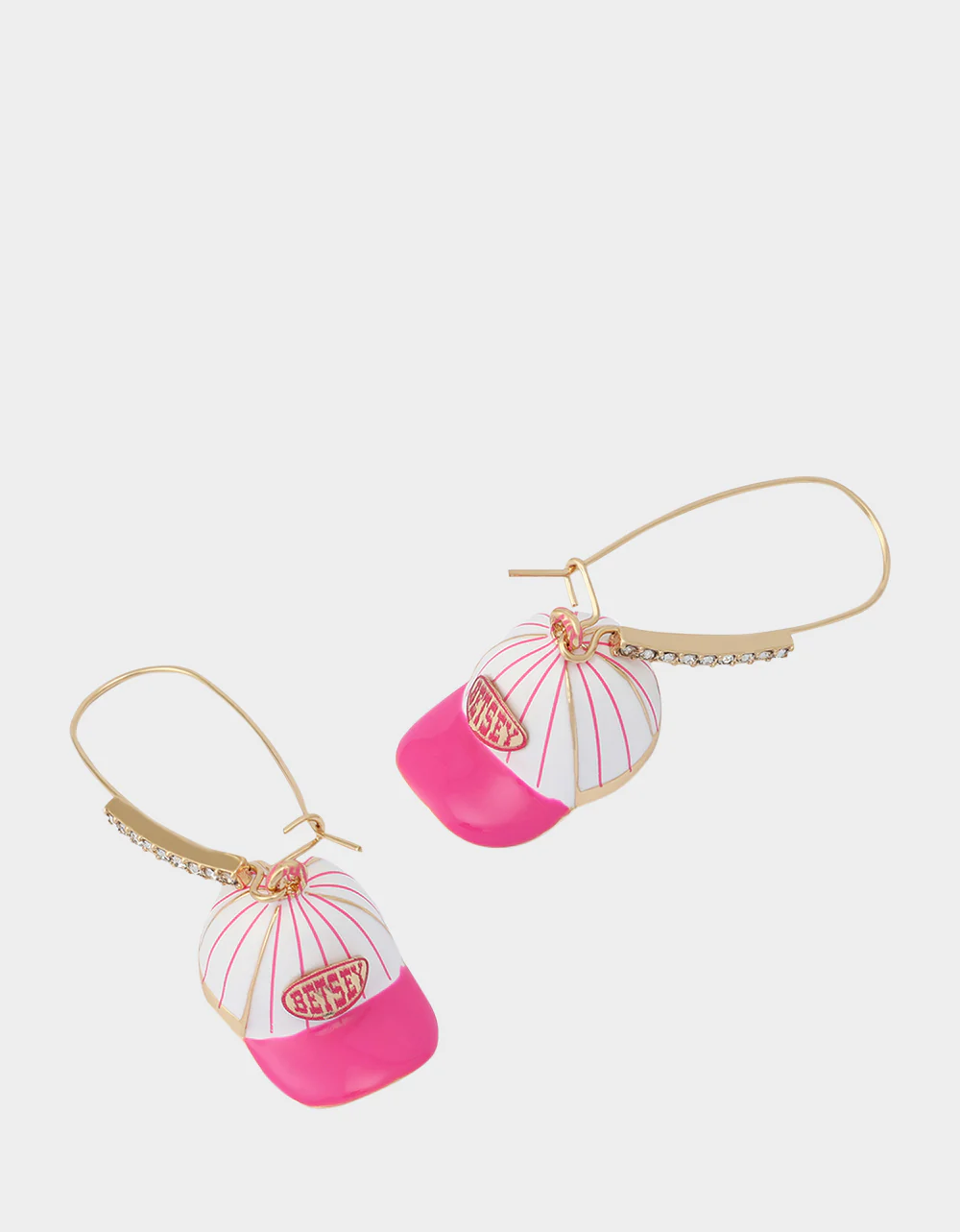 BASEBALL HAT SHEPPARD HOOK EARRINGS PINK - Image 2