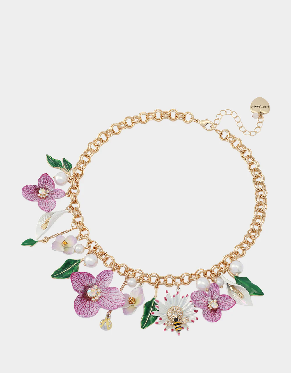 FLOWER BOUQUET FRONTAL NECKLACE PURPLE - Image 2