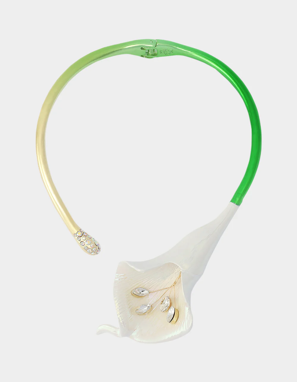 CALLA LILY COLLAR NECKLACE GREEN
