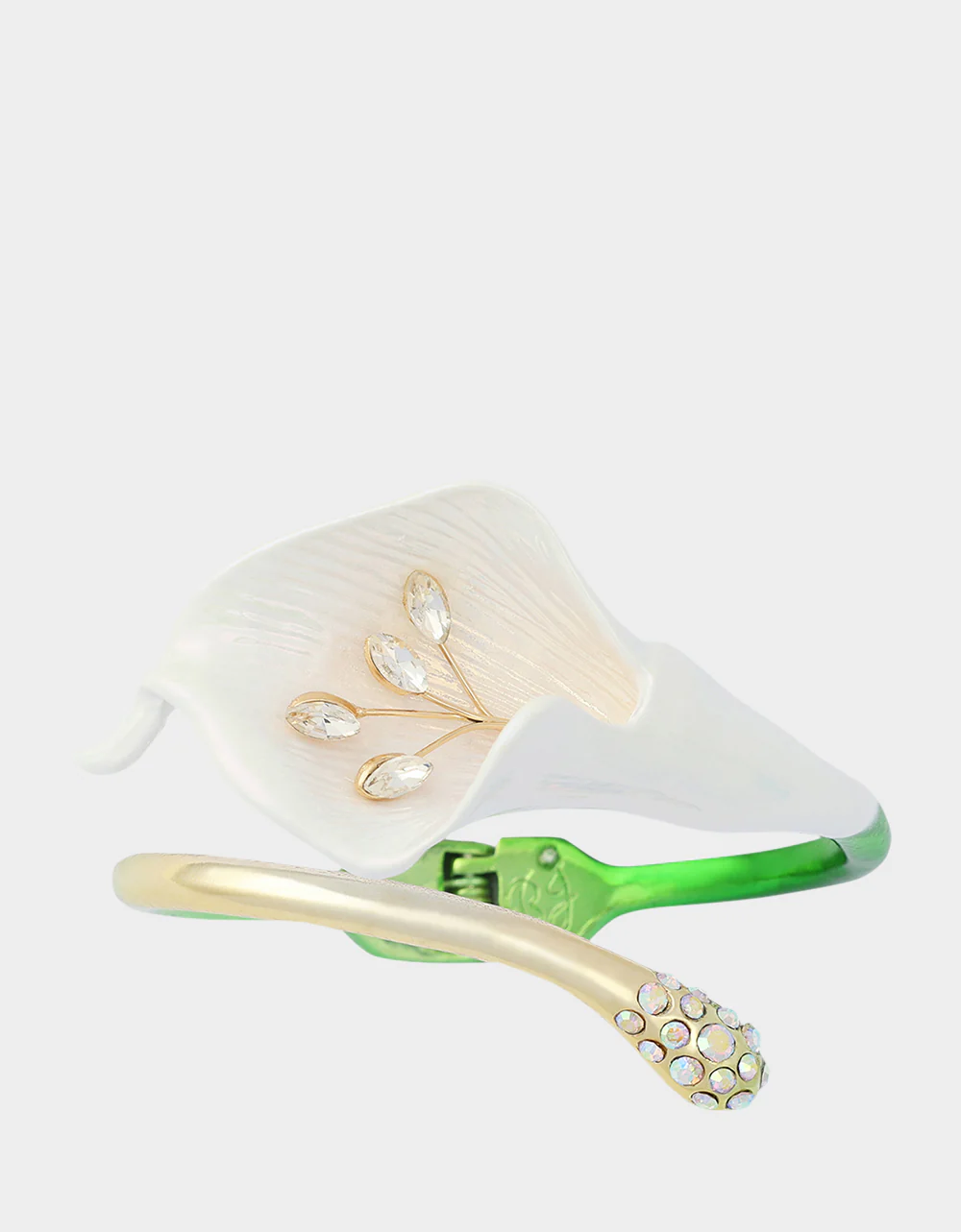 CALLA LILY BYPASS BANGLE BRACELET GREEN