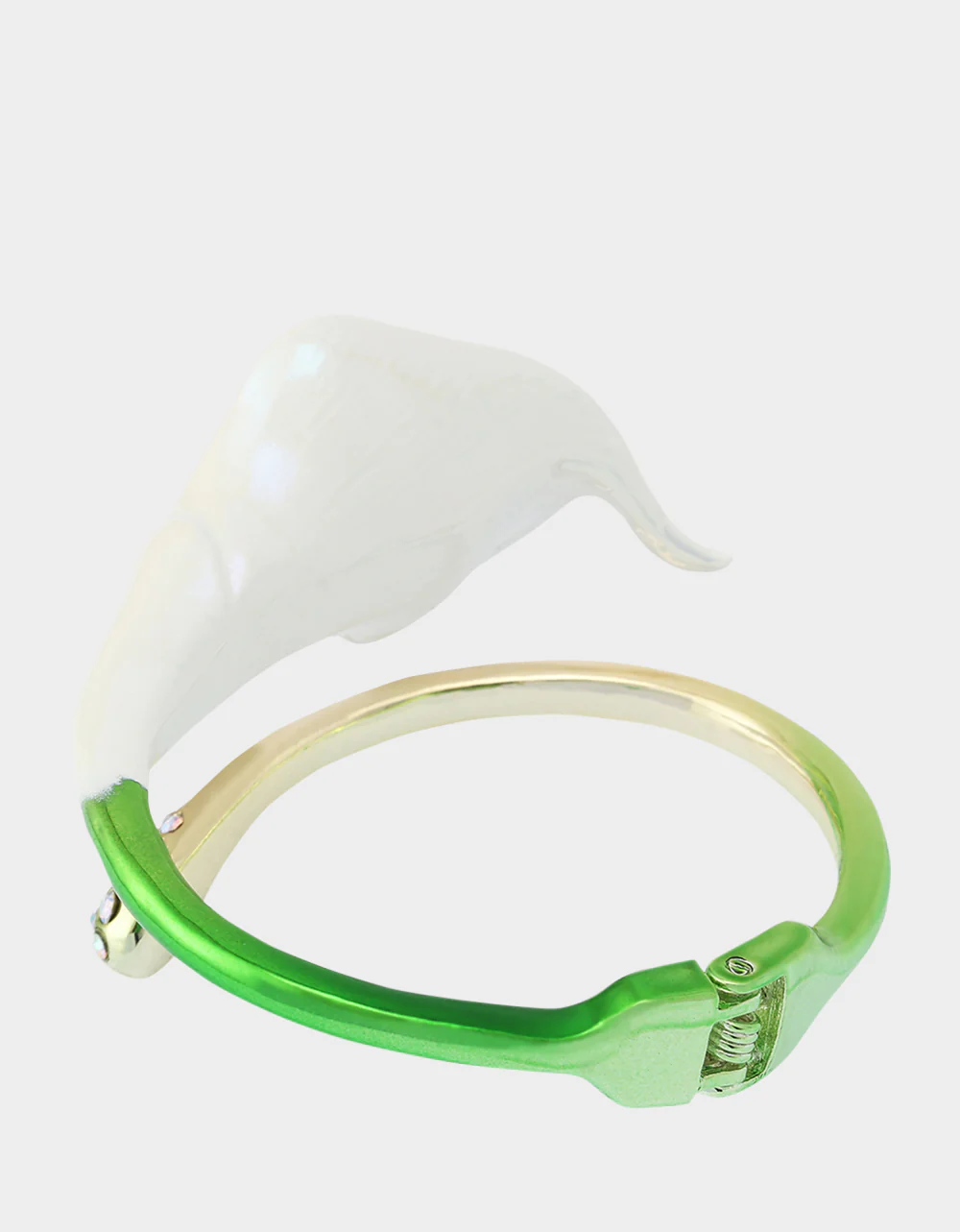 CALLA LILY BYPASS BANGLE BRACELET GREEN - Image 4
