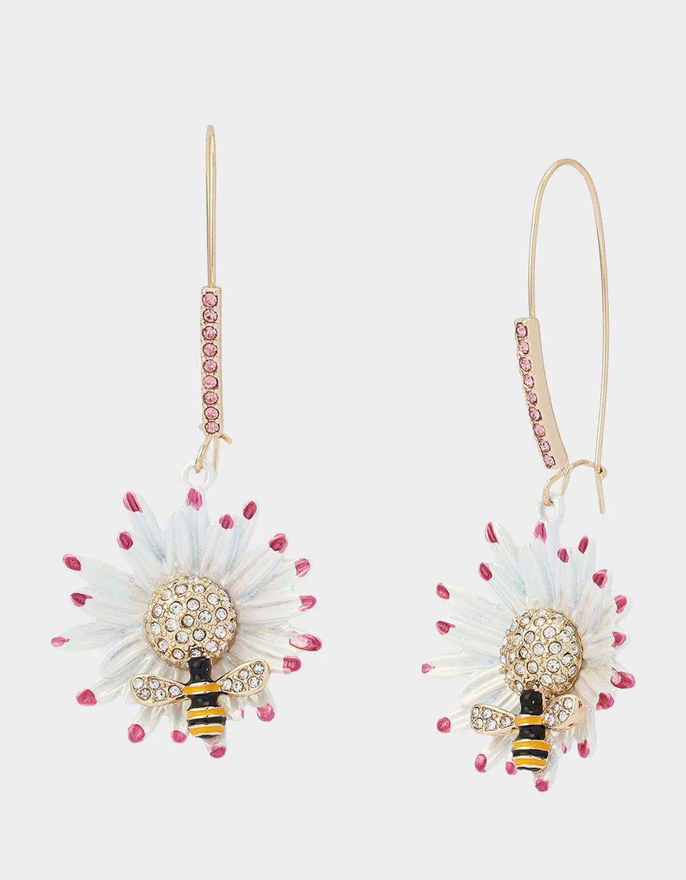 FLOWER BEE EARRINGS WHITE