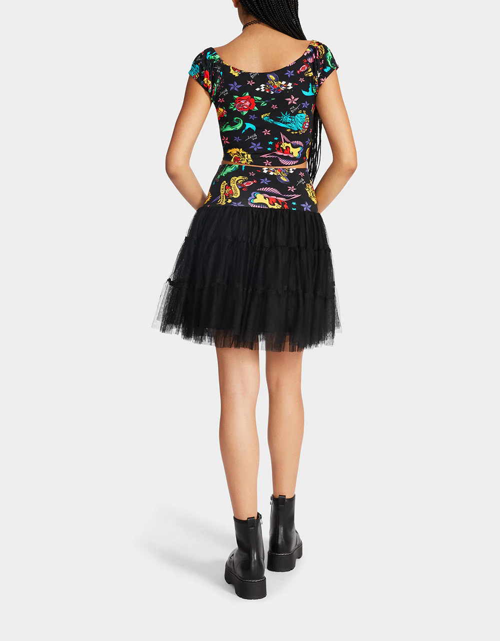 80TH BASH CROPPED PUFF SLEEVE TOP TATTOO | RE:LUV - Image 4