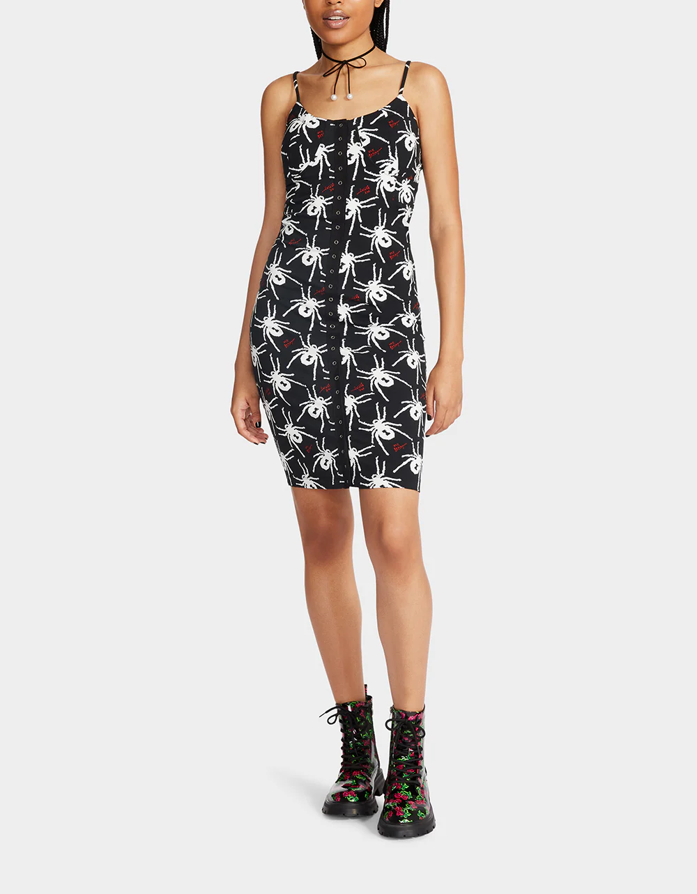 80TH BASH SNAP FRONT SLIP DRESS BLACK/WHITE | RE:LUV - Image 7