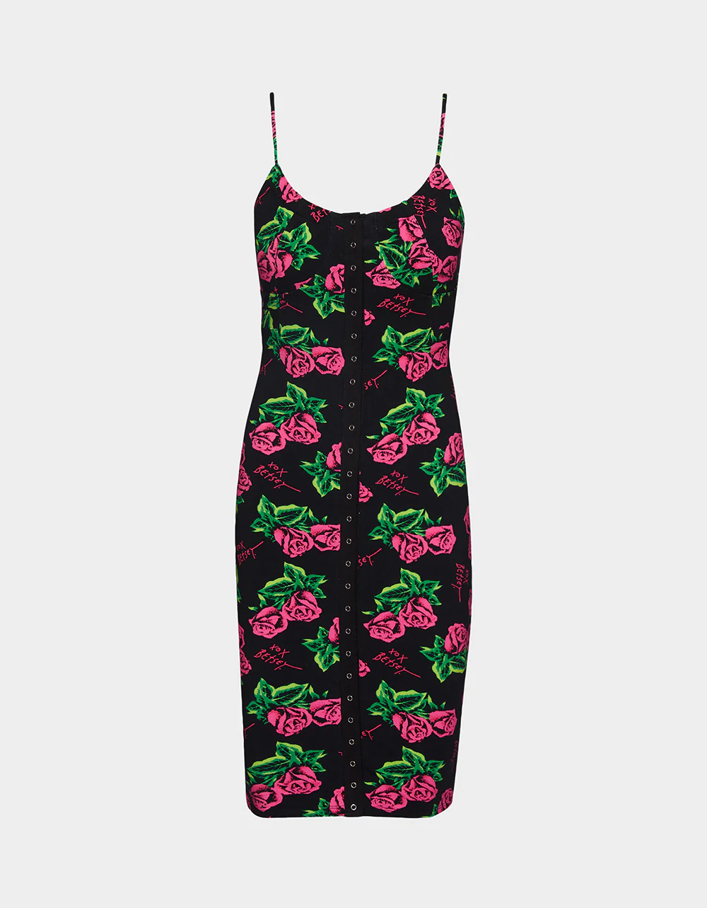 80TH BASH SNAP FRONT SLIP DRESS ROSES | RE:LUV - Image 3