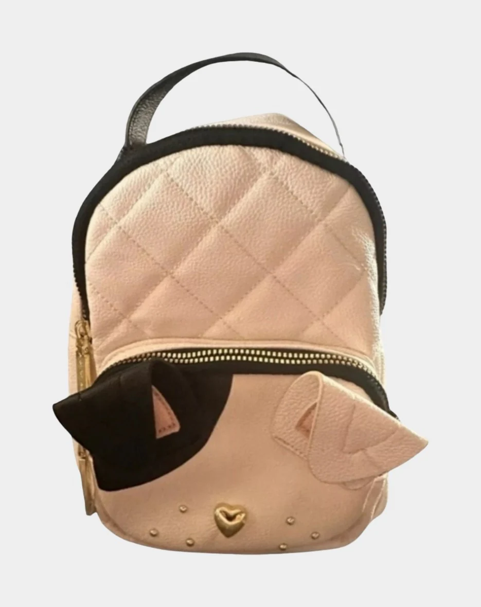 Betsy Johnson KITSCH Mini Black and Cream Dog Puppy Backpack | RE:LUV
