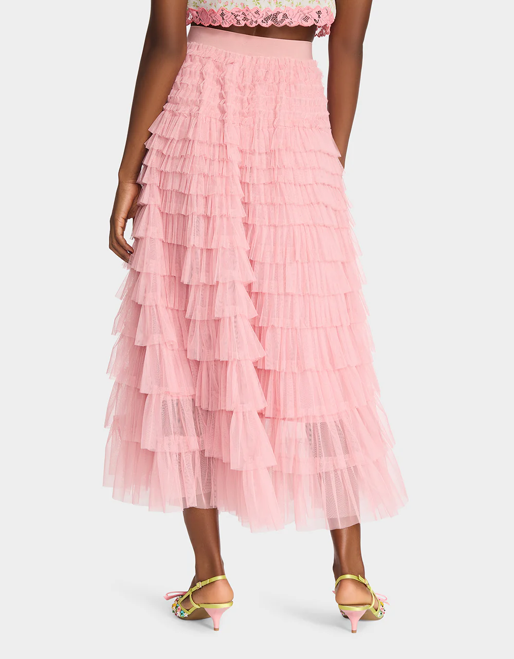 COLETTE TULLE MAXI SKIRT PINK - Image 4