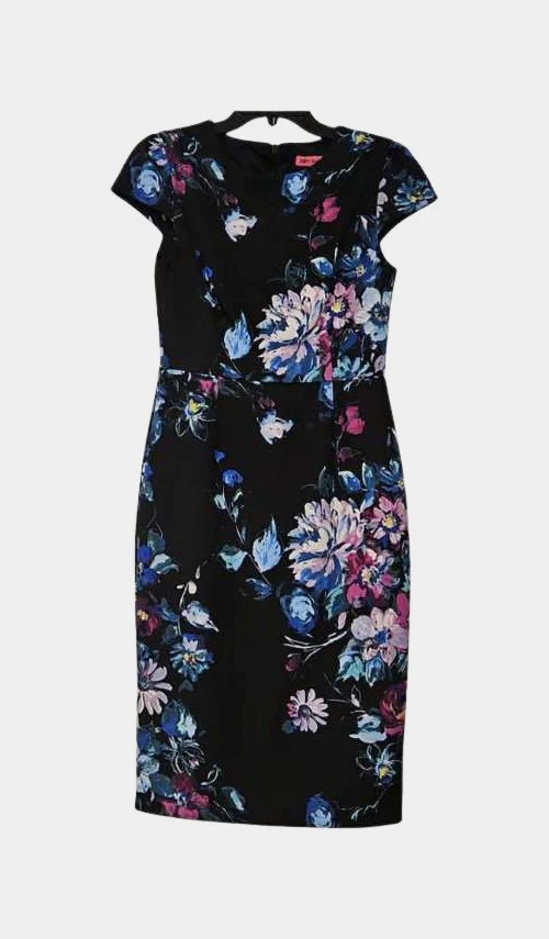 Black Dress With Floral Colorful Flower Prints | RE:LUV