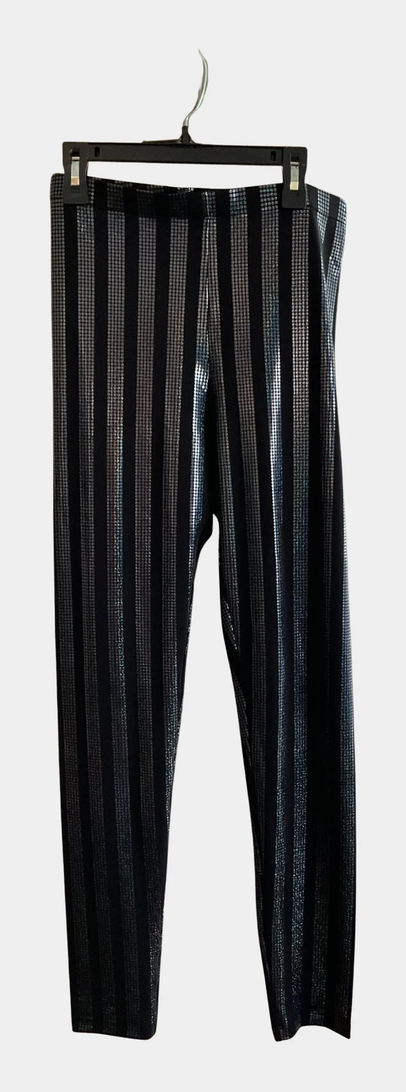 Black Leggings with Shiny Stripes | RE:LUV