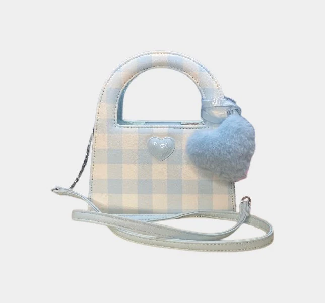 Checkered Baby Blue Josie Crossbody | RE:LUV