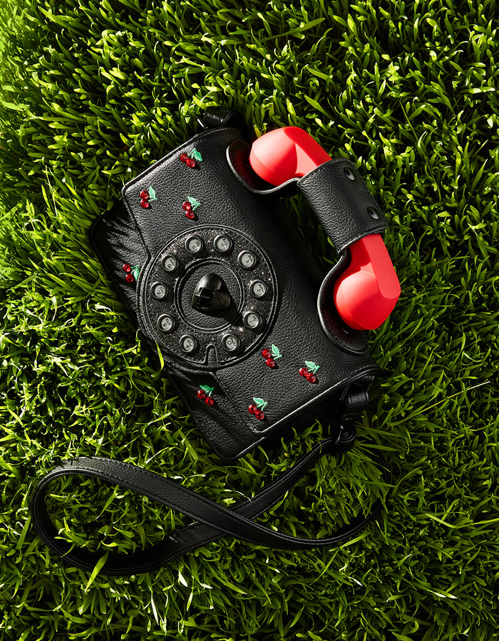 KITSCH CHERRY MINI PHONE BAG RED BLACK | RE:LUV - Image 2