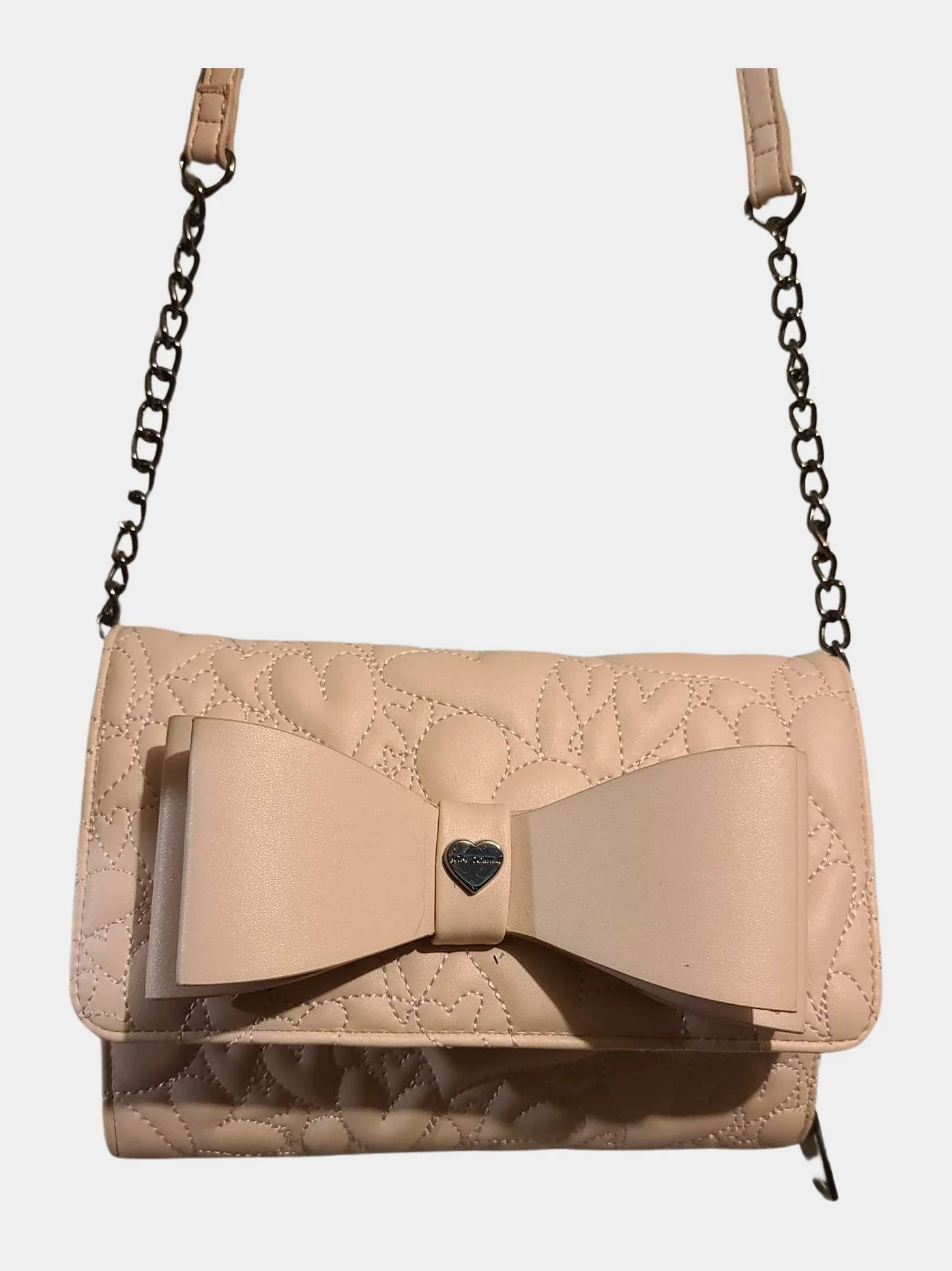 Light pink hand stitches hearts crosbody | RE:LUV