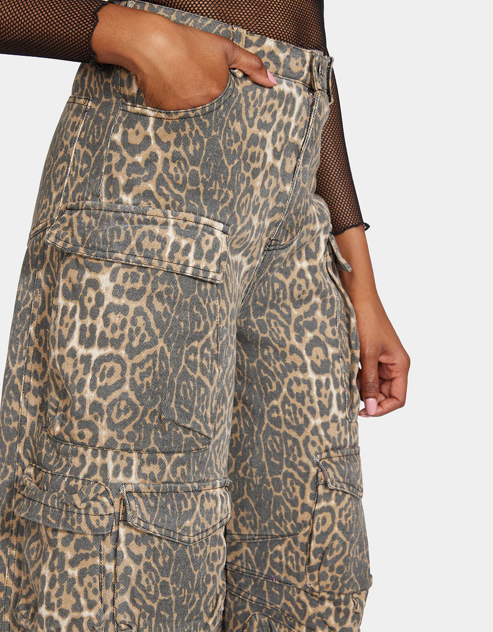 JINNEL BARREL CARGO PANTS LEOPARD - Image 2