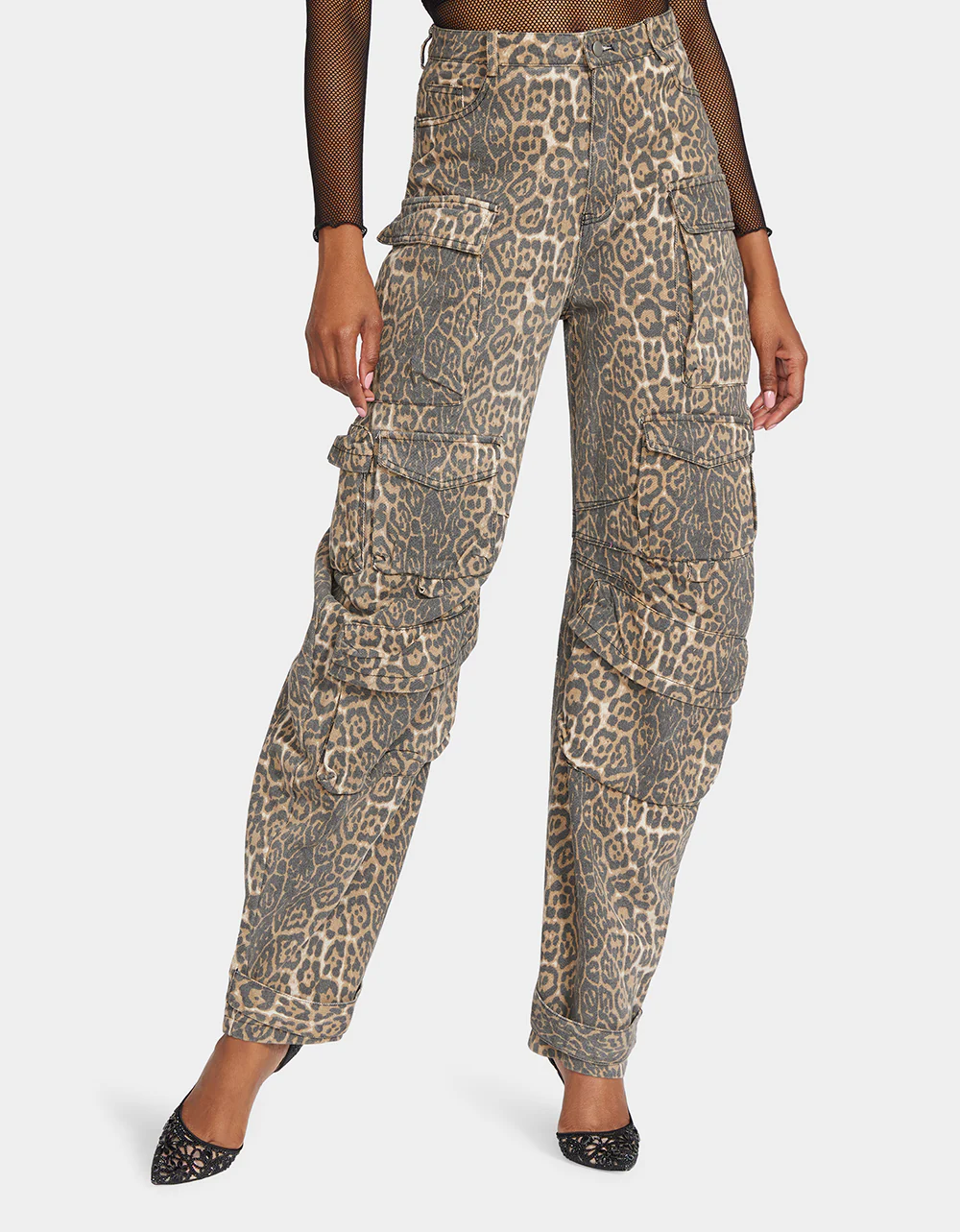 JINNEL BARREL CARGO PANTS LEOPARD - Image 5