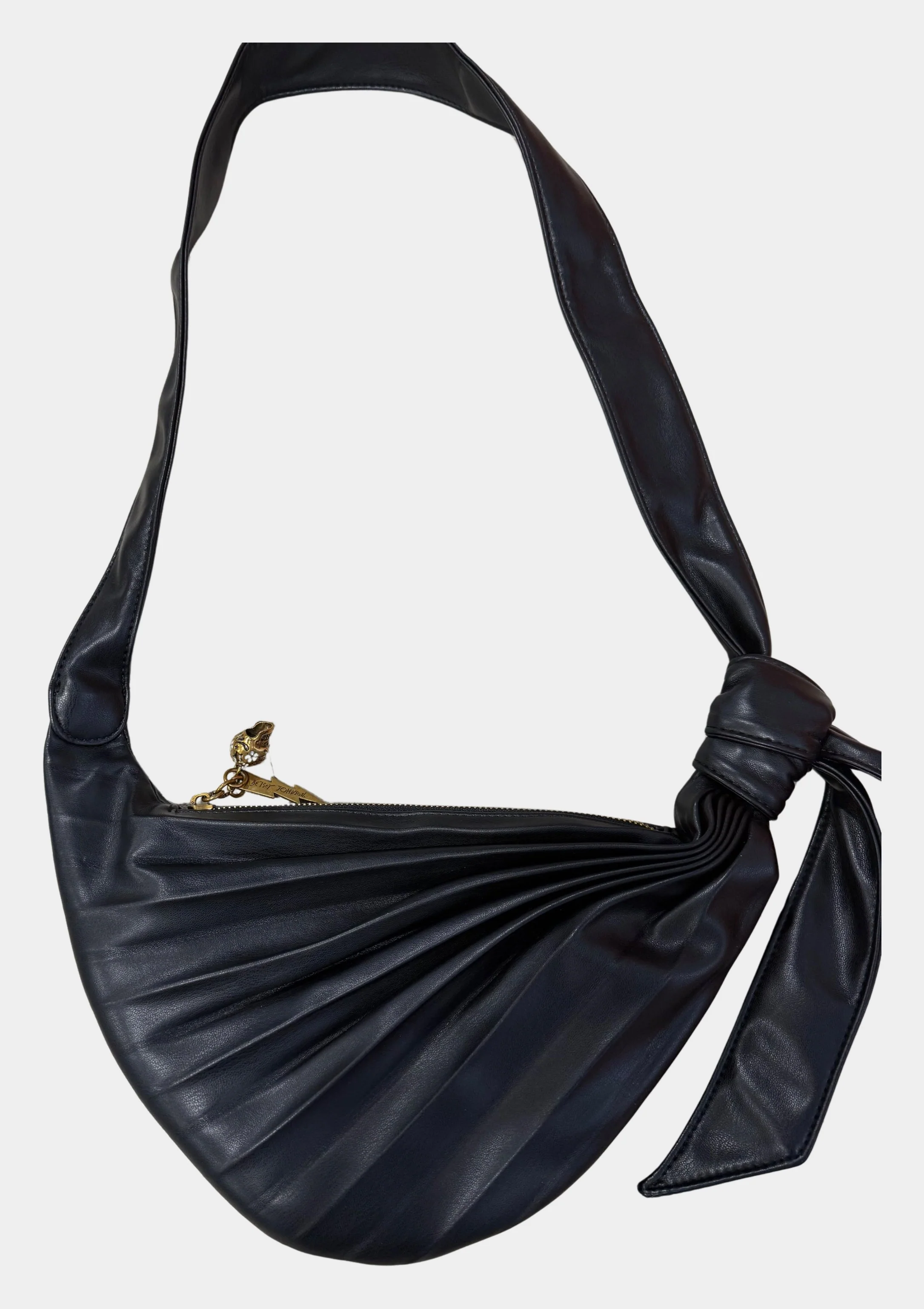 Pleats and Thank You Black Pleated Crossbody Sling Bag | RE:LUV