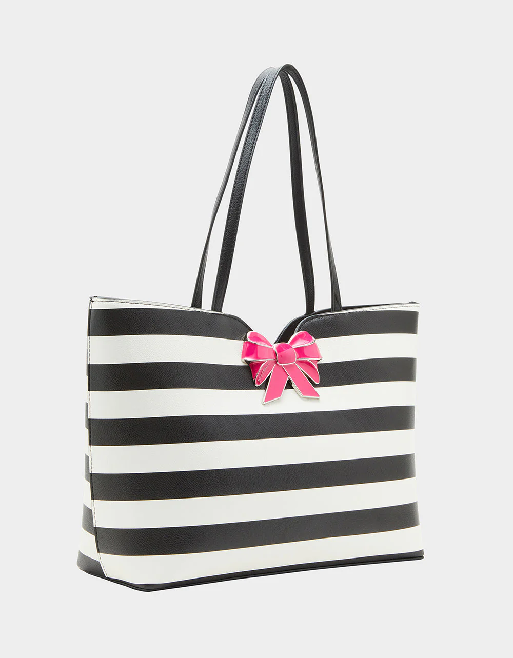 STRIPED BOW TOTE BLACK WHITE | RE:LUV - Image 3