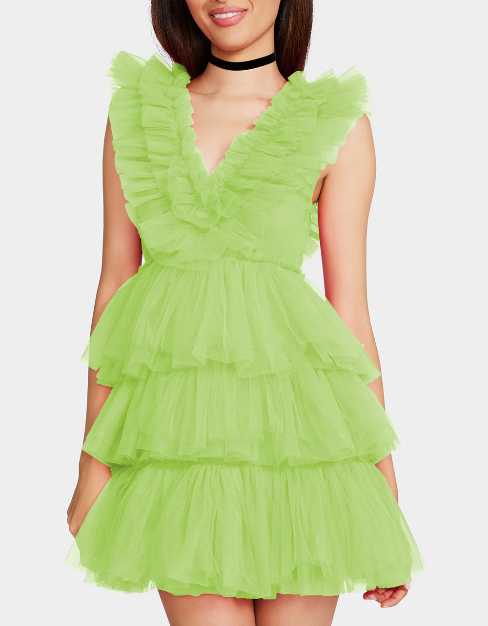 TIERED TULLE DRESS GREEN | RE:LUV - Image 2