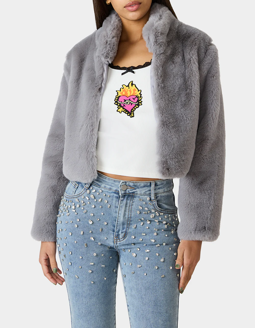 MISTY LUXE FAUX FUR GREY