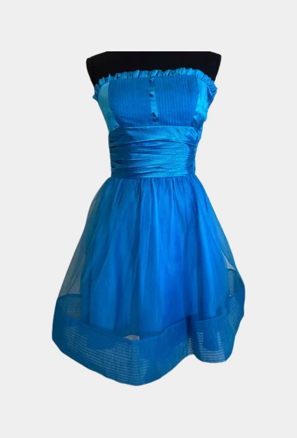 Tulle runway strapless mini dress | RE:LUV