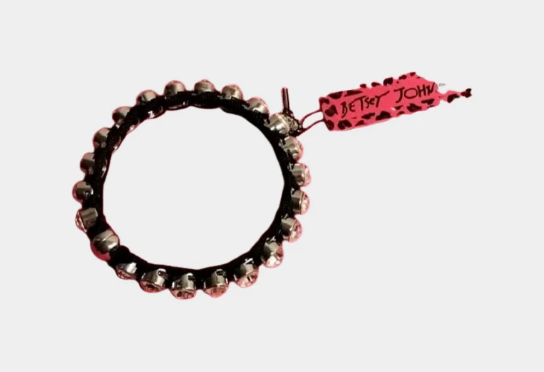 Vintage Betsey Johnson Silver and Black Crystal Bracelet | RE:LUV