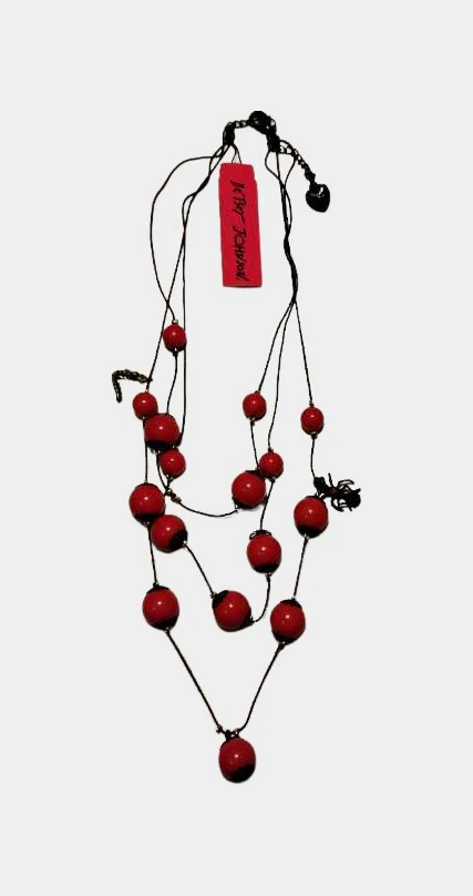 Vintage Layered Beaded Necklace w/ Spider and Worm Charms | RE:LUV